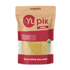 Yupik front packaging showing organic couscous bag and product benefits