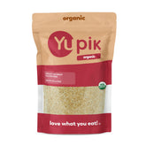 Yupik front packaging showing label and weight, clear benefit organic certification