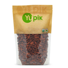 Yupik front packaging of tamari almonds showing organic label and size benefiting pantry stocking