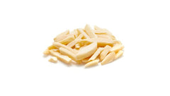 Yupik texture detail on almond slivers emphasizing uniform cut and toasting potential