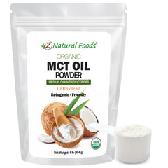 Z Natural Foods front of package showing organic MCT powder benefits