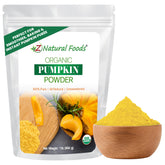 Z Natural Foods front packaging showing organic pumpkin powder and benefits