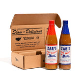 Zab's Original front label showing bottle and flavor benefits