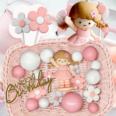 Zafena pink and white foam pearls arrangement providing soft texture and delicate accents
