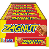 Zagnut front box packaging showing 18 individually wrapped bars for easy sharing