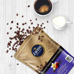 Zavida close-up of whole beans highlighting roast texture and rich aroma