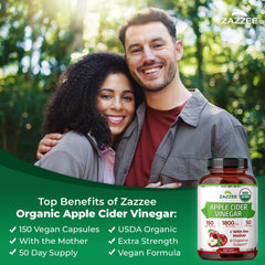 Zazzee label zoom highlighting USDA organic and certification seals for trust