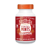 Zellie's front tin displaying cinnamon mints and compact packaging benefit