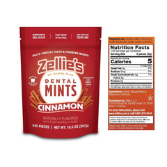 Zellie's open jar with visible cinnamon mints for easy grab-and-go freshness