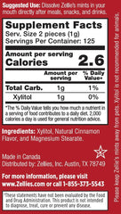 Zellie's open tin showing 250 xylitol mints for on-the-go freshness benefit