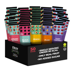 ZEST Delites front packaging showing 50-count pack and convenience