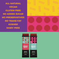 ZEST Delites individually wrapped fruit strip close-up highlighting freshness and convenience