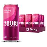 Zevia can front packaging showing black cherry flavor and clear benefits
