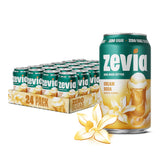 Zevia front packaging showing 24-pack cans and brand benefit