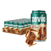 Zevia creamy root beer front packaging showing 24 cans and brand clarity