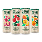 Zevia front packaging showing the 12-pack and flavor variety, refreshing option