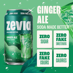 Zevia close-up of ginger ale bubbles and foam highlighting refreshing fizz