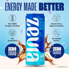 Zevia Kola Energy carbonation close-up emphasizes bright bubbles and refreshing taste