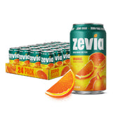 Zevia front packaging of 24-pack showing clean ingredient benefits