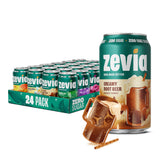 Zevia rainbow pack front view showing all six flavors and benefits