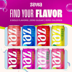 Zevia open can pouring into glass highlighting bright carbonation