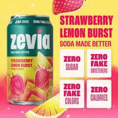 Zevia can top view highlighting tab and portability for on-the-go refreshment
