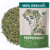 Zhivana Organics front packaging showing 10oz peppermint bag and branding freshness
