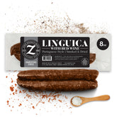Zick's Specialty Meats linguica front packaging showing product and weight, ideal for gifting