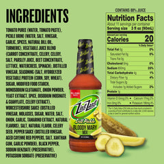 Zing Zang label close-up highlighting ingredients and no HFCS benefit
