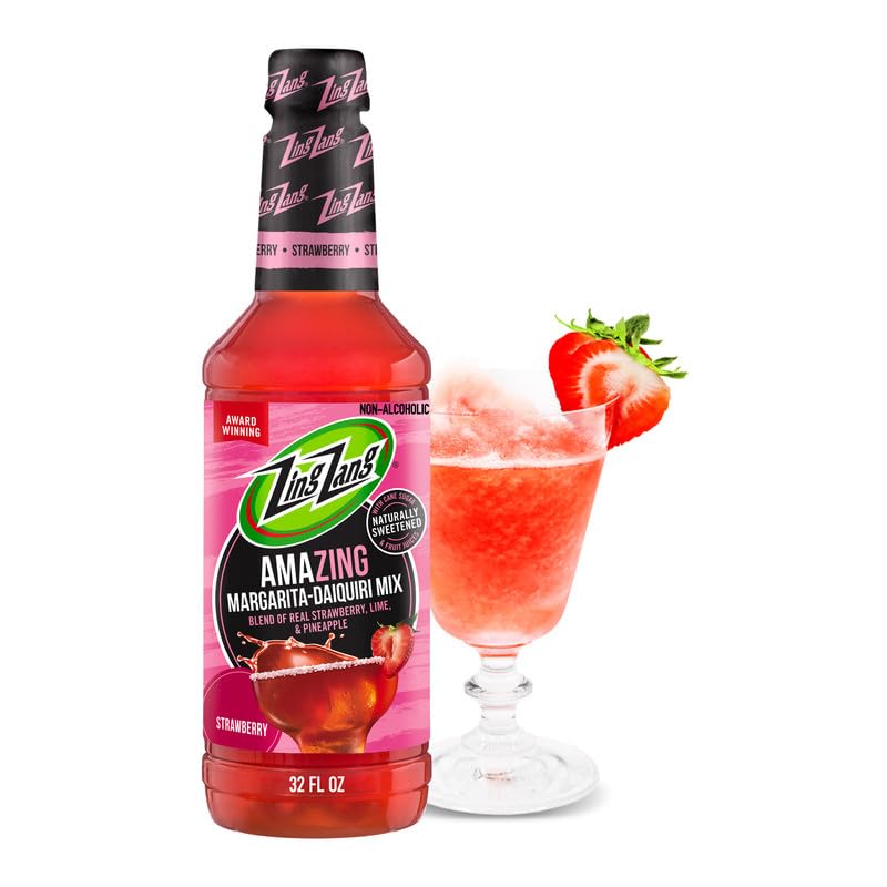 Zing Zang bottle front label showing real fruit ingredients and brand appeal
