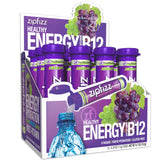 Zipfizz front view of grape 12-pack showing packaging and convenience