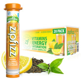 Zipfizz lemon iced tea front pouch showing branding and flavor benefit