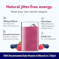 Zipfizz mixed blue raspberry drink in bottle demonstrating refreshing taste