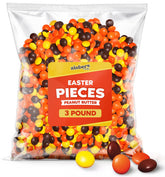 Zisbers front of bag showing colorful coated candies and bulk size benefit