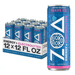 ZOA front packaging showing blue raspberry flavor and zero sugar benefits