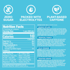 ZOA can close-up label highlighting zero sugar and added electrolytes
