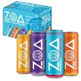 ZOA variety pack front view showing four flavors and 12-pack convenience