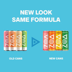 ZOA Wild Orange can side label showing vitamin blend and energizing benefit