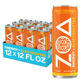 ZOA Wild Orange front packaging showing 12-pack and vibrant cans for convenient stock-up