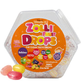 Zollipops front of bag showing 26oz pack and fruit-flavor branding, convenient shareable size