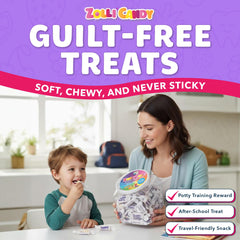 Zollipops taffy held in hand showing size and portion control benefit