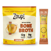 Zoup! front packaging showing pack of 10 and portability benefit