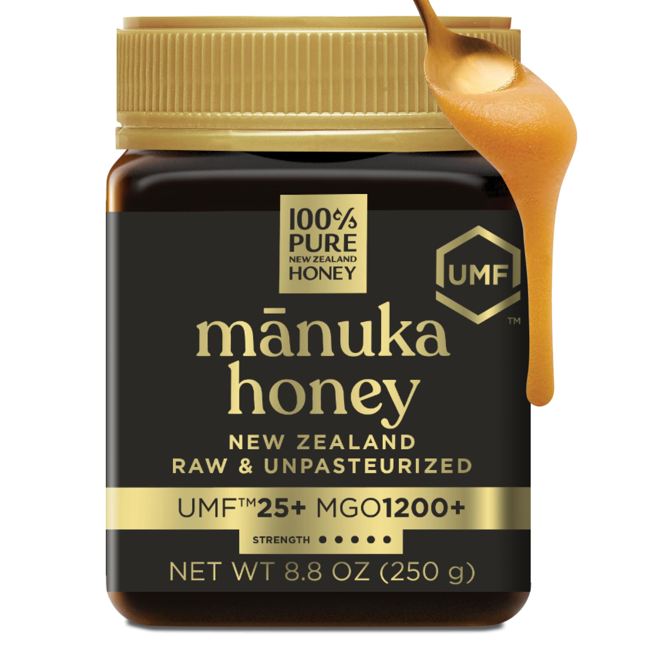 100% Pure New Zealand Honey front jar showing premium presentation and quality