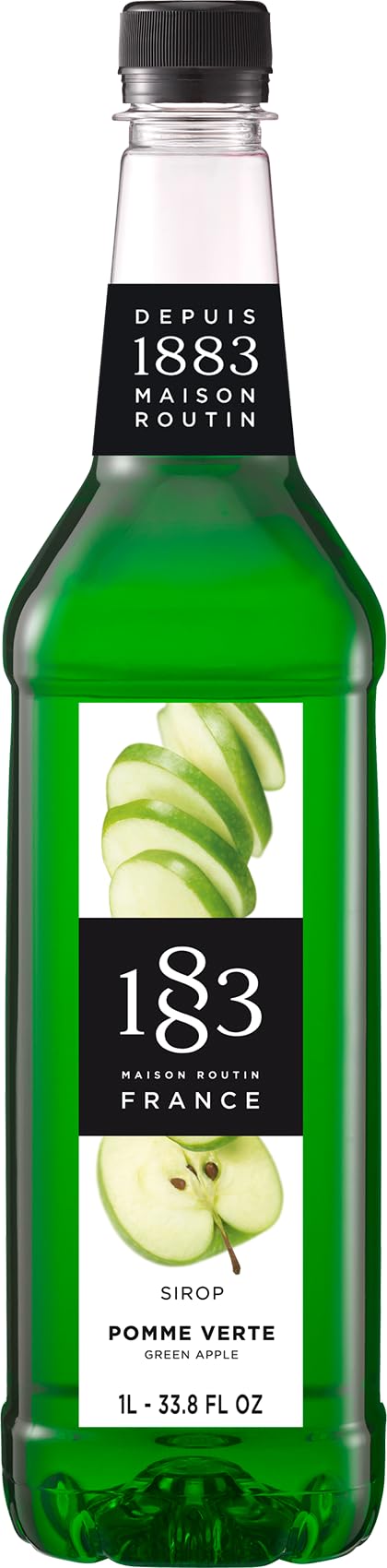 1883 Maison Routin front label showing green apple flavor and benefits