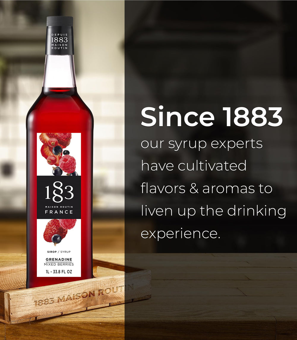 1883 MAISON ROUTIN used as dessert drizzle adding visual appeal and fruity finish benefit