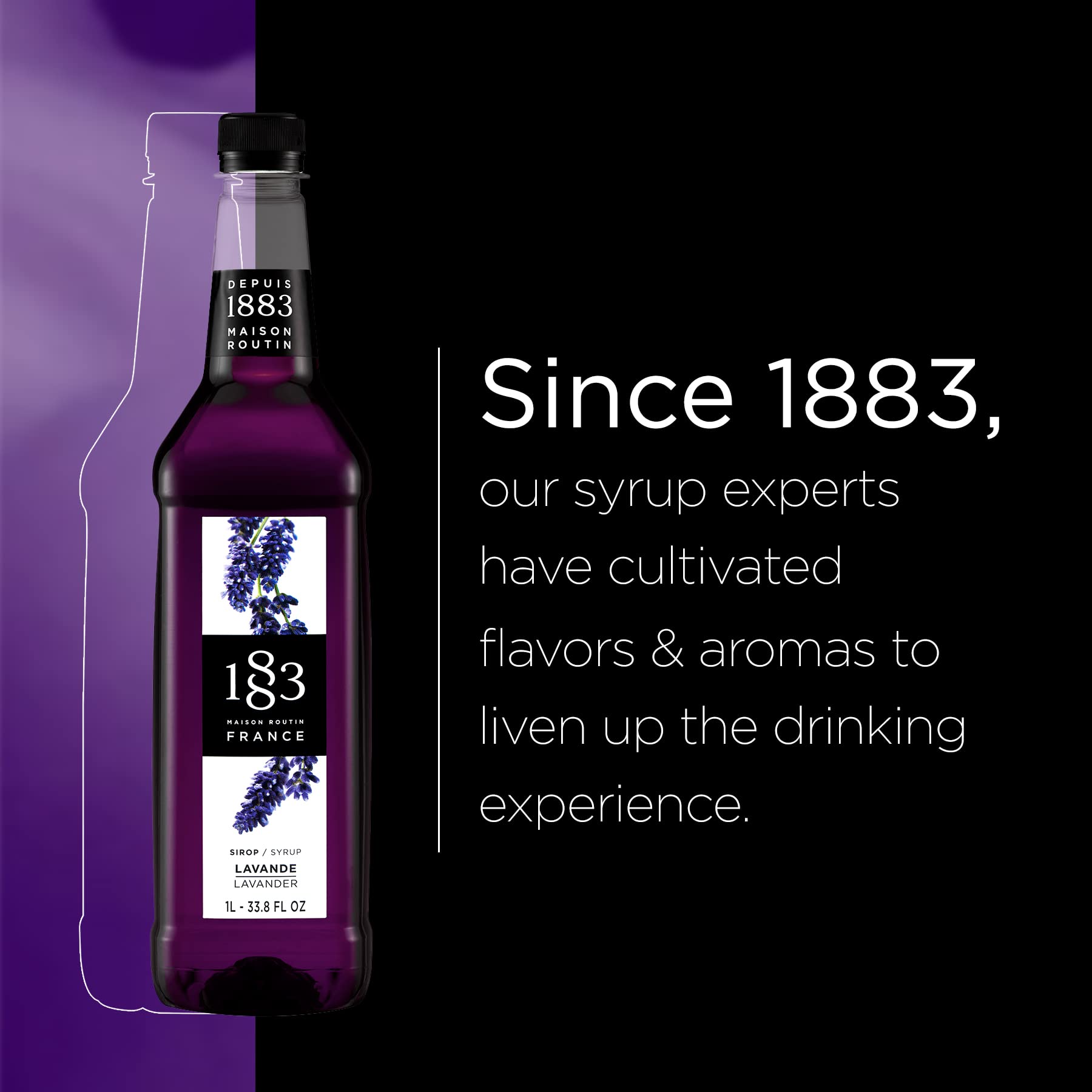 1883 MAISON ROUTIN ingredients display including lavender for authenticity and aroma