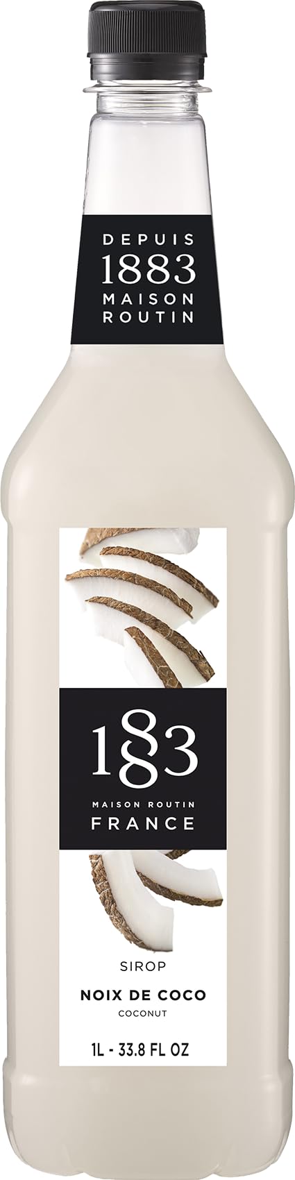 1883 MAISON ROUTIN front bottle shot showing coconut flavor and size benefit