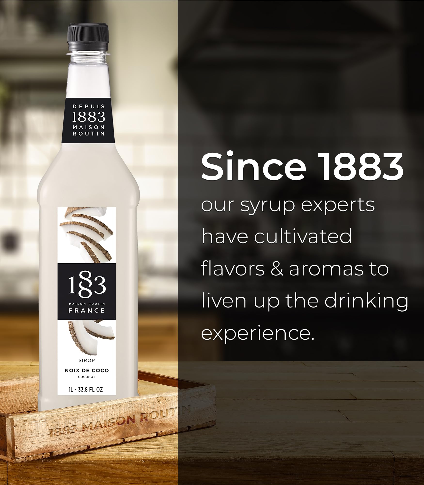 1883 MAISON ROUTIN used in iced latte showing stable mixability benefit