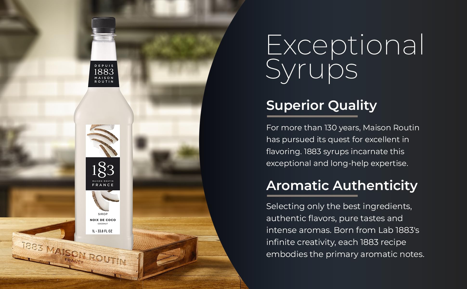 1883 MAISON ROUTIN glossy syrup texture close-up showing smooth consistency benefit