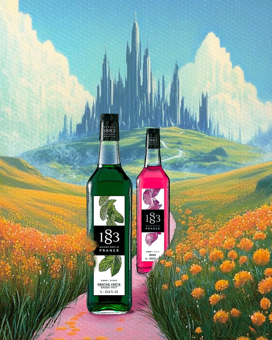 1883 MAISON ROUTIN mint syrup in mojito glass delivering refreshing cocktail flavor